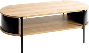 XXXLutz KONFERENČNÝ STOLÍK, čierna, farba duba, kov, kompozitné drevo, 100/54/37 cm - Stolíky do obývačky - 001931037138
