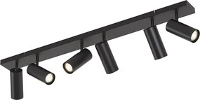 Moderné stropné svietidlo čierne 102 cm 6-svetiel nastaviteľné - Renna