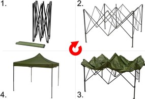 CATTARA Párty stan s nožnicovou konštrukciou 3x3 m, zelený, WATERPROOF