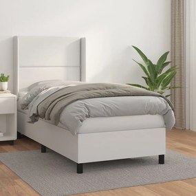 Boxspring posteľ s matracom biela 80x200 cm umelá koža 3132406