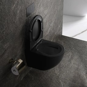BPS-koupelny Závesná WC misa so SoftClose sedadlom HYD-4669, čierna matná