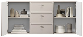 Závesná komoda Lorini 150 cm - kašmírová / čierne úchytky T