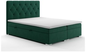 Manželská posteľ Boxspring 140 cm Ronda (tmavozelená) (s úložným priestorom). Akcia -20%. Vlastná spoľahlivá doprava až k Vám domov. 1020365