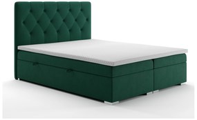 Manželská posteľ Boxspring 140 cm Ronda (tmavozelená) (s úložným priestorom). Vlastná spoľahlivá doprava až k Vám domov. 1020365