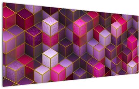 Obraz fialových kociek (120x50 cm)