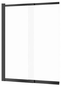 Cersanit Larga, vaňová zástena 140x115 cm, dvojkrídlové priehľadné sklo, čierny profil, S932-142