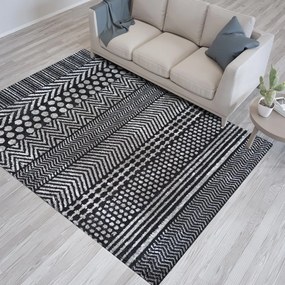 Dizajnový koberec sivej farby s decentnými vzormi Šírka: 120 cm | Dĺžka: 170 cm