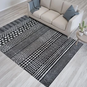 Dizajnový koberec sivej farby s decentnými vzormi Šírka: 200 cm | Dĺžka: 290 cm