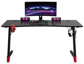 Čierny herný stôl, PC stôl s LED osvetlením RGB Šírka: 120 cm