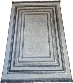 HU Sivo-béžový moderný koberec Boho 872-S so vzorom obdĺžnikov Rozmer: 60x100 cm