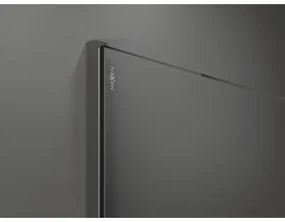 Mexen Kioto, sprchová zástena Walk-In 80 x 200 cm, 8mm sklo s rebrovým vzorom, grafitový profil, 800-080-101-95-09