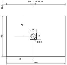 Polysan Polysan, FLEXIA sprchová vanička z liateho mramoru s možnosťou úpravy rozmeru 130x90x3cm, 72896