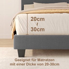 Łóżko tapicerowane 90×200 Bealife so zagłówkiem Szare/Beżowy BF27 jednolôžkové