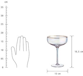 SMERALDA Pohár na sekt so zlatým okrajom 400 ml
