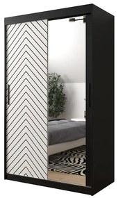 Skriňa Jodełka 2 120 čierna/biely/čierna