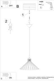 Sollux SL.1186 - Luster na lanku EDA 1xE27/15W/230V čierna