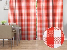 Biante Dekoračný záves TF-071 Červeno-biela kocka 140x220 cm