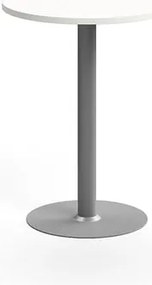 Barový stôl VERTICUS, Ø700x900 mm, biela/strieborná