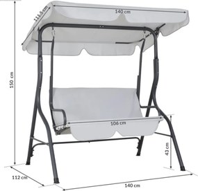 Zahradní houpačka CANOPS světle šedá