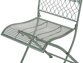 Kovová skladacia stolička Kiran (SET 2 ks) - Zelená antik