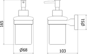 Mexen príslušenstvo, REMO dávkovač mydla, zlatá, 70507388-50