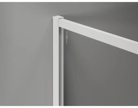 Mexen Kioto-F, sprchová zástena s rámom 130 x 202 cm, 8 mm šedé sklo, biely profil, 800-130-104-20-40