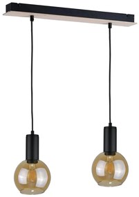Luster na lanku JANTAR WOOD 2xE27/60W/230V