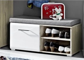 Botník Funny, dub strieborný/biely%