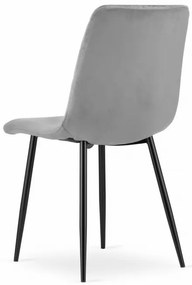 Jedálenská stolička TURIN zamatová svetlosivá