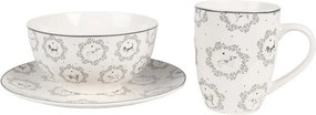 Porcelánový hrnček so psíkmi Lovely Grey Dogs - 12*8*10 cm / 325 ml