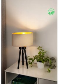 Duolla - Stolná lampa OVAL VEGAN 1xE27/15W/230V pr. 30 cm krémová