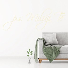 Veselá Stena Samolepka PS. Milujem ťa Farba: béžová, Veľkosť: 40 x 13 cm