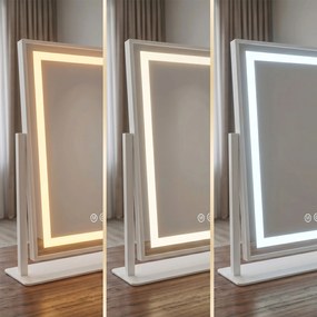 Rea LUMI, kozmetické LED zrkadlo 30x40cm, biely rám, HOM-01800