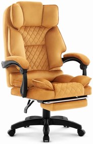 Ergonomická kancelárska stolička HC-1031 s podnožkou - horčicovo-žltá