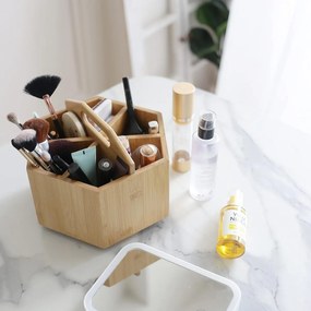 5Five® Otočný bambusový organizér s priehradkami, ROTA, pr. 22 x 12,5 cm