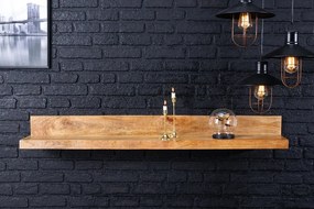 Dizajnová nástenná polica Elegant 140 cm mango