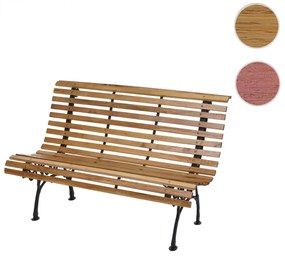 Záhradná lavica F97 2-miestna - liatina / drevo, 122 cm - Svetlo hnedá