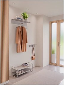 Svetlosivý oceľový nástenný vešiak s poličkou 21,5 cm A-Coat – Zone