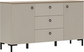 Komoda, sivohnedá Taupe/dub silverjack, DOMCA 2D3S