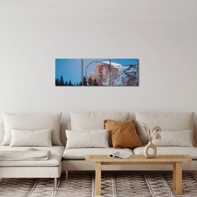 Obraz - Nočný vrchol hôr (s hodinami) (90x30 cm)