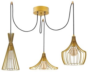 Závesné svietidlo v zlatej farbe s kovovým tienidlom Mezopotamya – Opviq lights