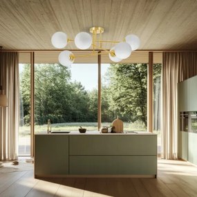 Luster na tyči 6xE27/35W/230V pr. 80 cm zlatá