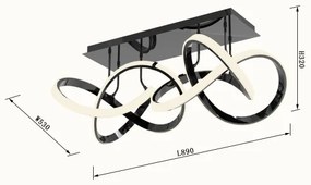 Wofi 9134-205 - LED Stmievateľný prisadený luster INDIGO LED/64W/230V čierna/chróm