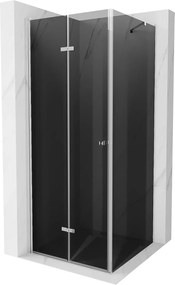 Mexen Lima, sprchovací kút 100 (dvere) x 100 (stena) cm, 6mm šedé sklo, chrómový profil, 856-100-100-01-40