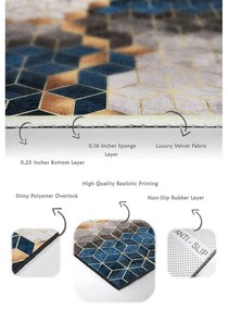 Modro-sivé kúpeľňové predložky v súprave 2 ks 60x100 cm Optic – Mila Home