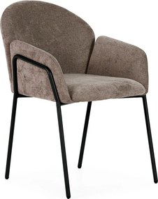 Broskyňové čalúnené jedálenské kreslá v súprave 2 ks Aslin – MOME