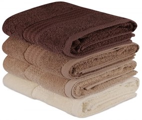 Súprava 4 ks uterákov Rainbow 50x90 cm hnedá