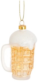 Sklenená vianočná ozdoba Frothy Beer – Sass &amp; Belle