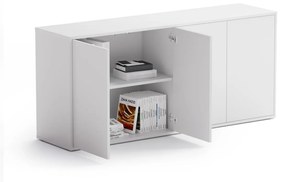 Skrinka nízka s dvierkami BLOCK White