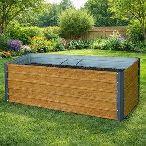 Vyvýšený záhradný záhon BestBerg VZ-940RW / 940 l / 180 × 90 × 58 cm / dekor dreva
